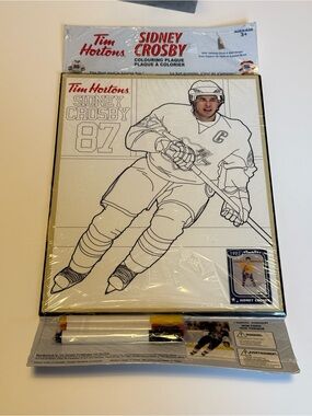 2012 Tim Hortons Sidney Crosby Colouring Plaque with Markers